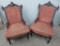 Two Victorian carved side chairs, upholstered seats