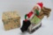 Annalee Santa in sled doll and vintage Christmas box