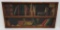 Wood 3D art, old book scenes back this wooden shelf frame, 39