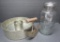 Vintage Kitchen chopper, Cream City mold and Foster Sealfast 1/2 gallon jar