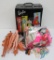 Barbie case, doll clothing and doll parts
