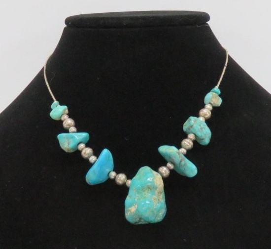 18" chunk turquoise necklace