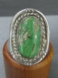 Turquoise ring size 7 3/4, large stone 1 1/4