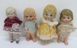 Four Bisque Betty Boop style dolls, 6 1/2