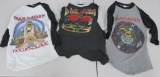 Three 1970's/1980's concert shirts, small, Iron Maiden and Black Sabbath