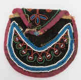 Native American beaded coin token purse, 3 1/2