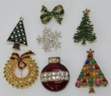 Seven Christmas pins