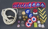 Military lot, patches, cords, metals and pins
