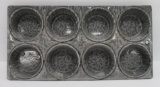 Grey enamelware eight part muffin tin, 7