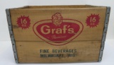 Graf's Beverage wooden crate, 16 oz, 1963, 12