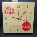 Coca Cola lighted clock, working, 19 1/4