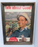 Drink Coca Cola framed advertising, Talk about Good, Western Themed, 18