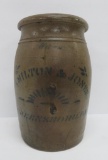 Hamilton and Jones Greensboro PA, cobalt decorated stoneware jar, 10