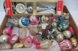 26 vintage Christmas ornaments, topper and candle clips