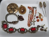 Lovely group of jewelry, pins, bracelets, pendant and rosary