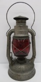 Dietz #2 D-Lite red globe lantern, 14 1/2