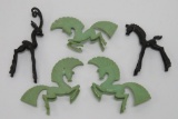 Five MCM plastic figures, 4