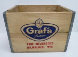 Graf's Beverage wooden crate, Shell Deposit, 1964, great color, 16