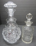 Two crystal decanters, 8