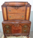 Chest on Chest carved mixed wood dresser