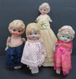 Four Betty Boop style bisque dolls, 6