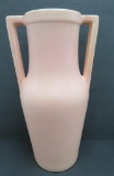 Large Red Wing vase #155, peach, two handled vase
