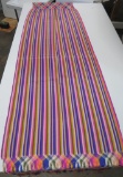 Silk type striped fringed runner, 25 1/2