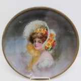 Pacific Beer and Malting Co, pretty lady tray, 17 1/2