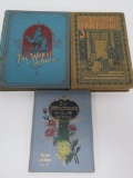 Three vintage books, decorative covers