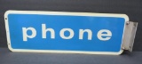 Metal two sided flange Phone sign, 17