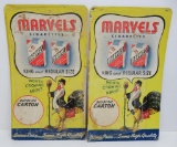 Two Marvel Cigarette advertising signs, cardboard, 13 1/2