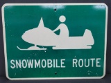 Metal Snowmobile Route sign, 24