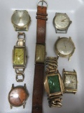 8 Mens wrist watches, as found, not working