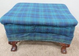 Ball and Claw foot upholstered ottoman,