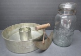 Vintage Kitchen chopper, Cream City mold and Foster Sealfast 1/2 gallon jar