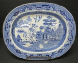Large Blue Willow platter, 17