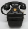 Vintage black bakelite style extension phone with crank ringer