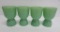 Four Jadeite Fire King egg cups, 4 1/4