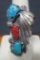 Turquoise and coral ring, size 8 1/4, unmarked setting