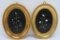 Two miniature French inlay artworks, Arte del Mosaicoo Firenze, ovals, 6