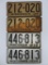 Two pair of Wisconsin license plates, pair of 1938 and pair 1934