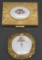 Two Evans gold tone and guilloche compacts, one is musical