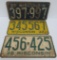 Three 1936 Wisconsin License plates, 13 1/2