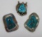 Sterling and 925 turquoise earrings and pendant, 1