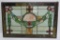 Leaded glass panels, jeweled and swag design, 21 1/2