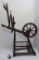 Primitive antique spinning wheel, 12