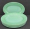 Six Fire King jadeite oval platter plates, 11 1/2