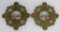 Pair of Porcelain and brass wall plaques, 11