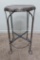 Vintage stool, twisted metal and wood seat, 12