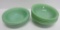 Seven Fire King Jadeite bowls, two patterns